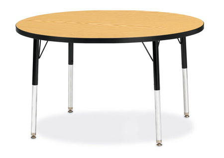 Berries® Round Activity Table - 42" Diameter, E-height - Oak/Black/Black