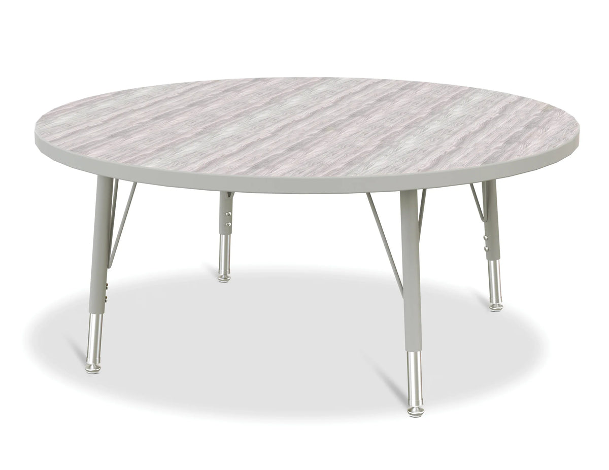 Berries® Round Activity Table - 42" Diameter, E-height - Driftwood Gray/Gray/Gray