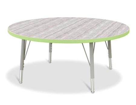 Berries® Round Activity Table - 42" Diameter, E-height - Driftwood Gray/Key Lime/Gray