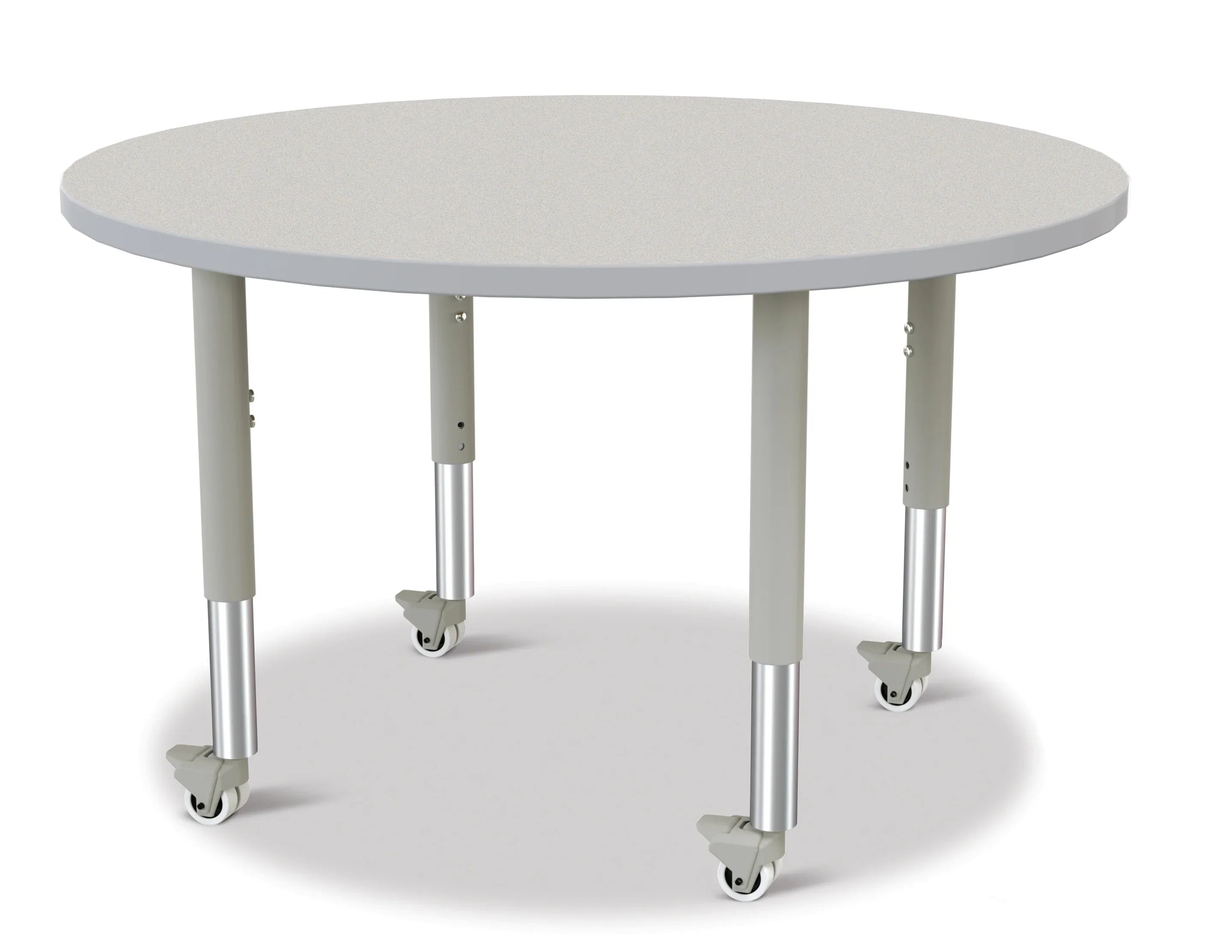 Berries® Round Activity Table - 42" Diameter, Mobile - Freckled Gray/Gray/Gray