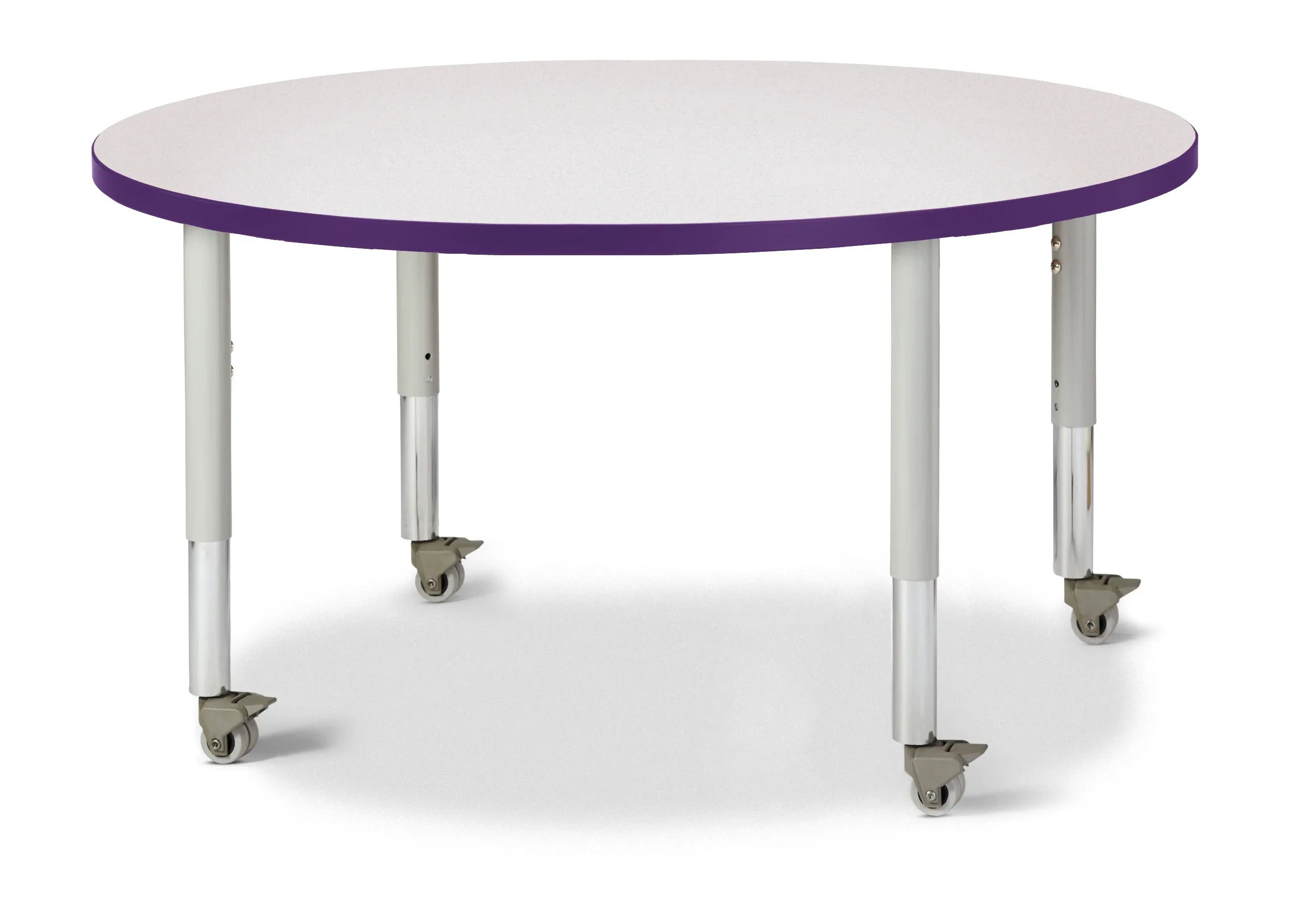 Berries® Round Activity Table - 42" Diameter, Mobile - Freckled Gray/Purple/Gray