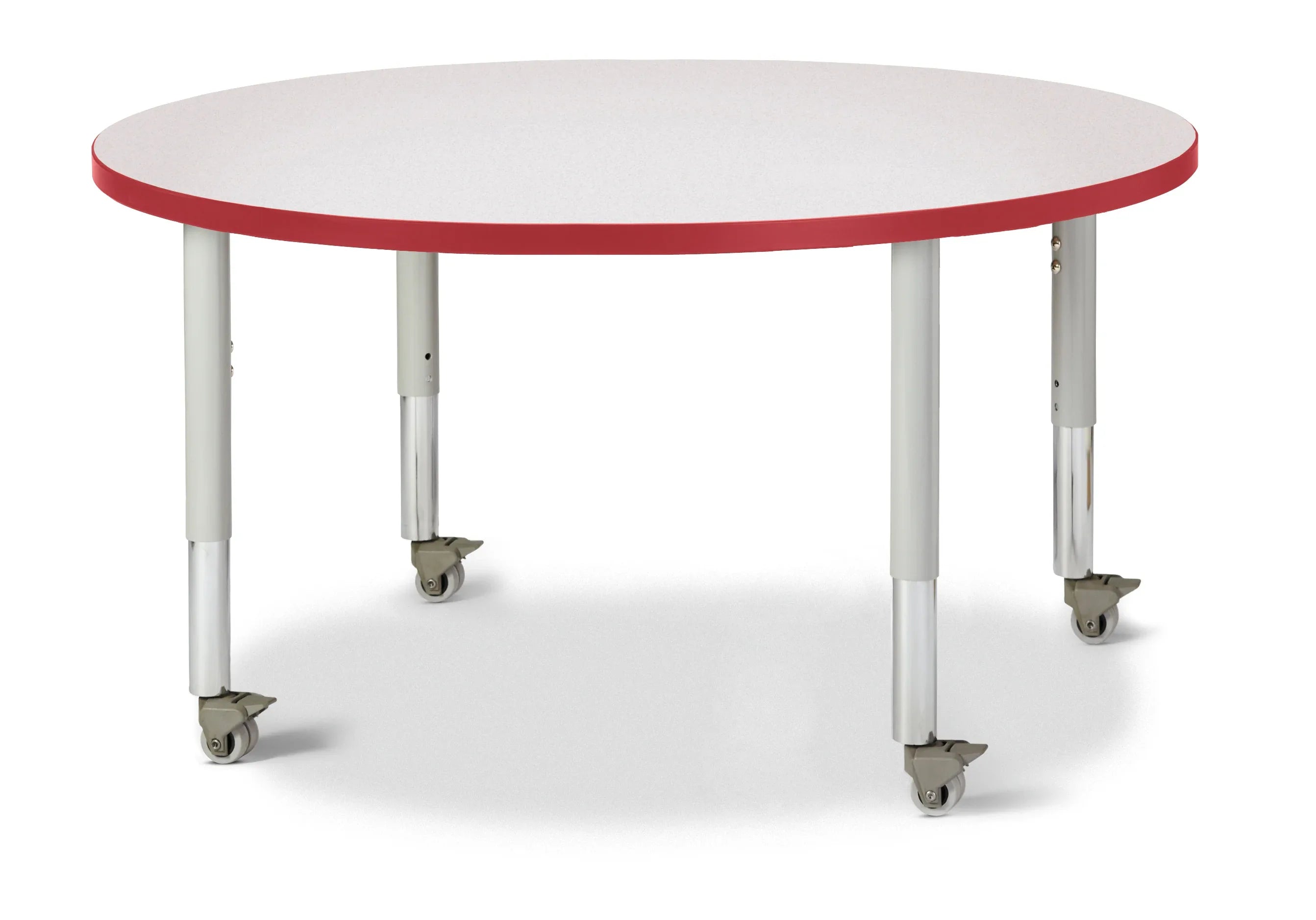 Berries® Round Activity Table - 42" Diameter, Mobile - Freckled Gray/Red/Gray