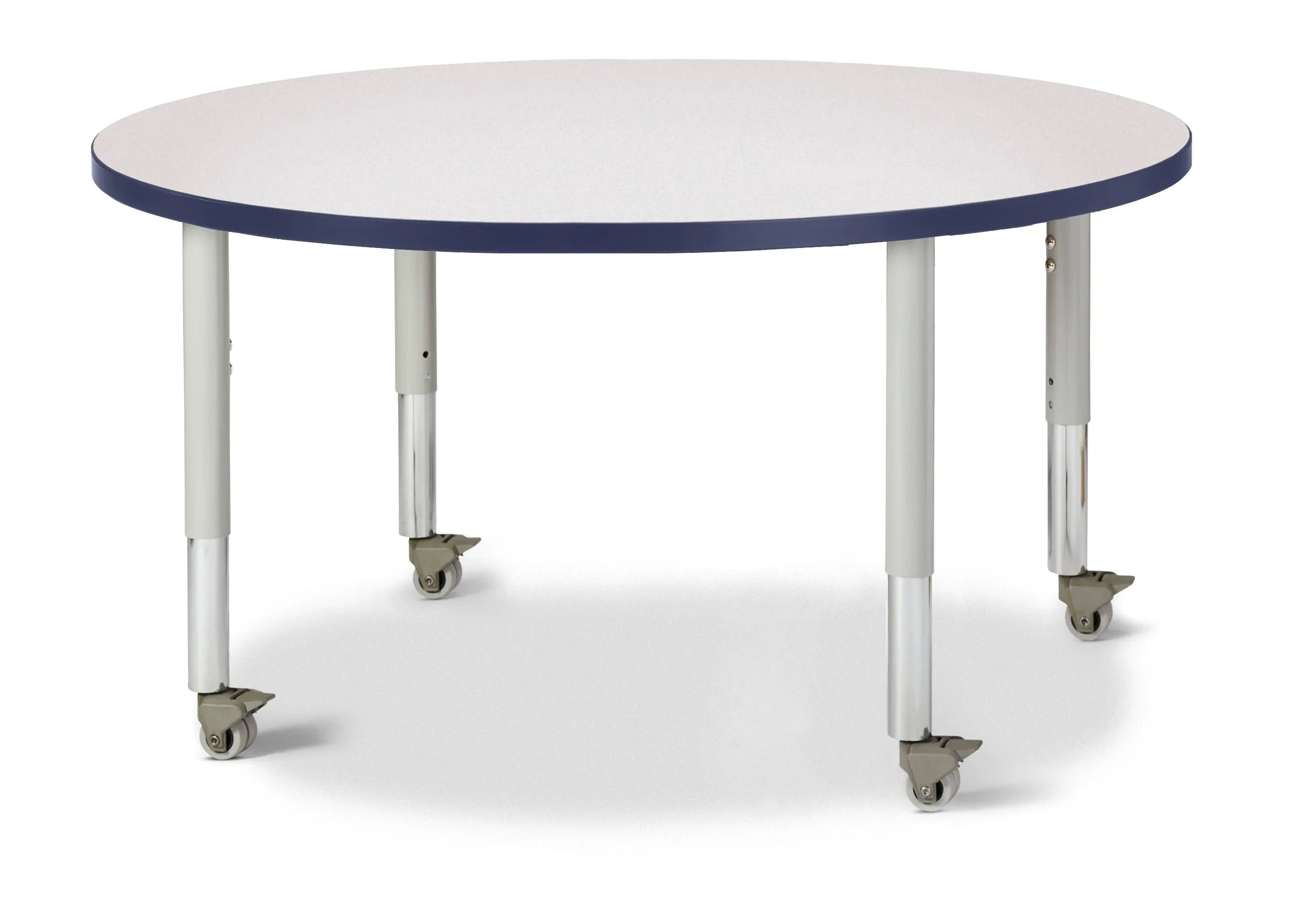 Berries® Round Activity Table - 42" Diameter, Mobile - Freckled Gray/Navy/Gray