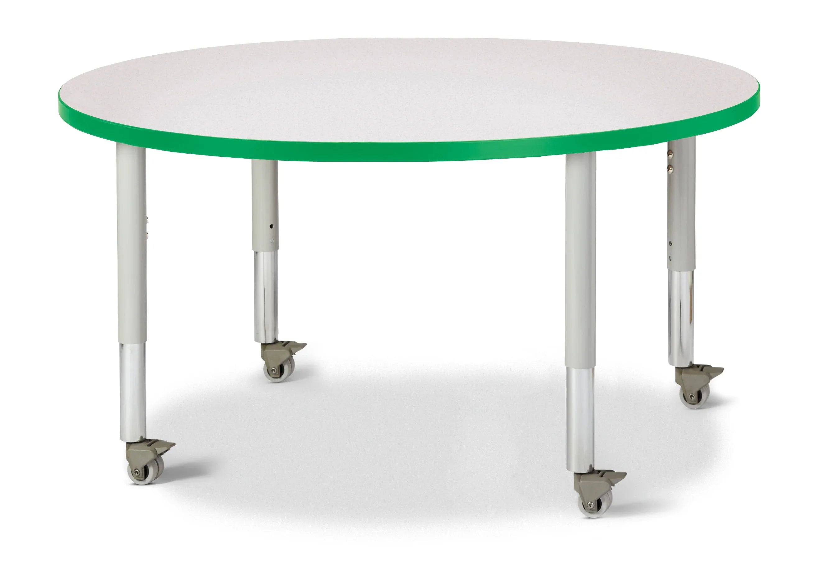 Berries® Round Activity Table - 42" Diameter, Mobile - Freckled Gray/Green/Gray