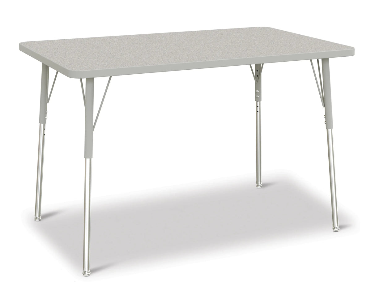 Berries® Rectangle Activity Table - 30" X 48", A-height - Freckled Gray/Gray/Gray