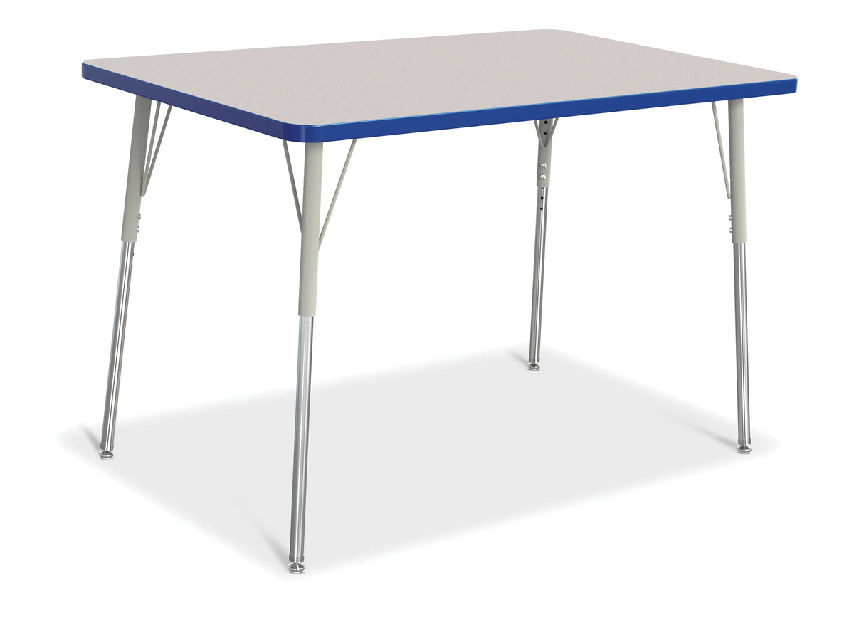 Berries® Rectangle Activity Table - 30" X 48", A-height - Freckled Gray/Blue/Gray