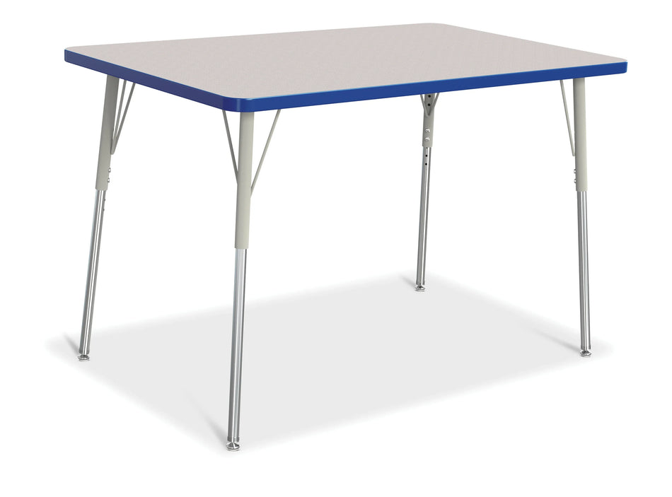 Berries® Rectangle Activity Table - 30" X 48", A-height - Freckled Gray/Blue/Gray