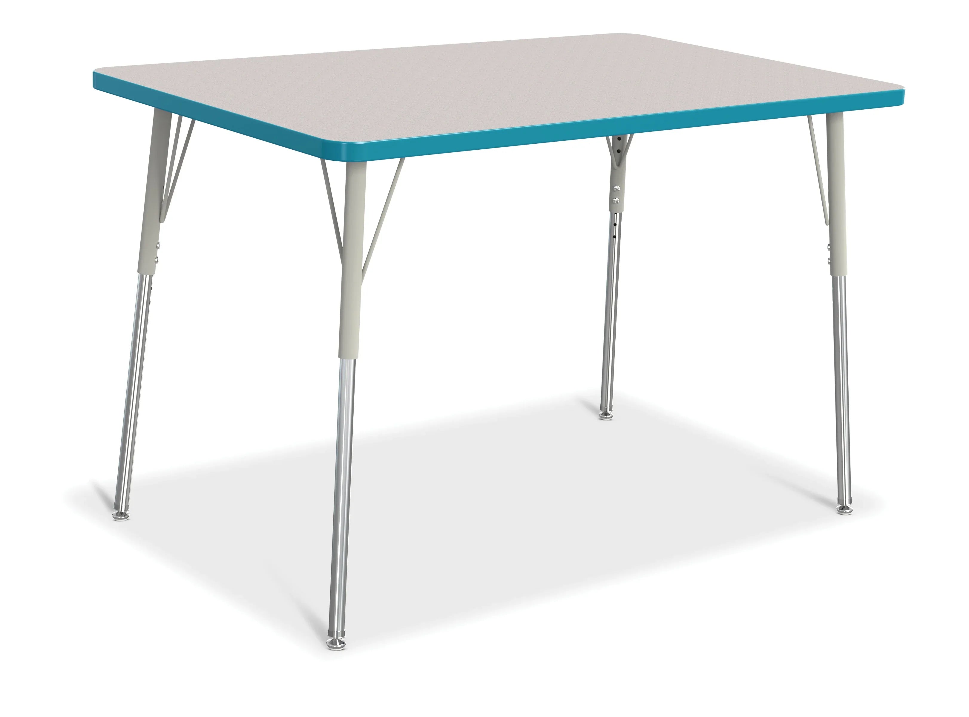Berries® Rectangle Activity Table - 30" X 48", A-height - Freckled Gray/Teal/Gray