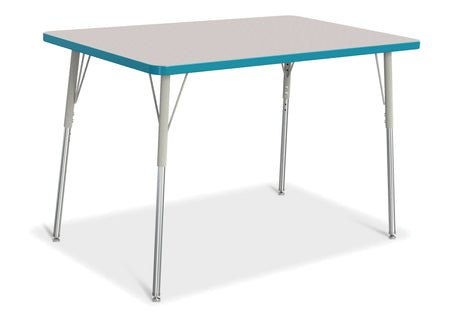 Berries® Rectangle Activity Table - 30" X 48", A-height - Freckled Gray/Teal/Gray