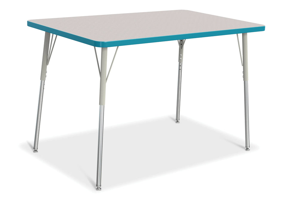Berries® Rectangle Activity Table - 30" X 48", A-height - Freckled Gray/Teal/Gray