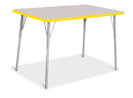 Berries® Rectangle Activity Table - 30" X 48", A-height - Freckled Gray/Yellow/Gray