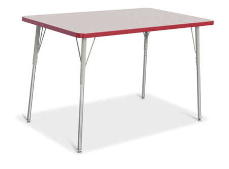 Berries® Rectangle Activity Table - 30" X 48", A-height - Freckled Gray/Red/Gray
