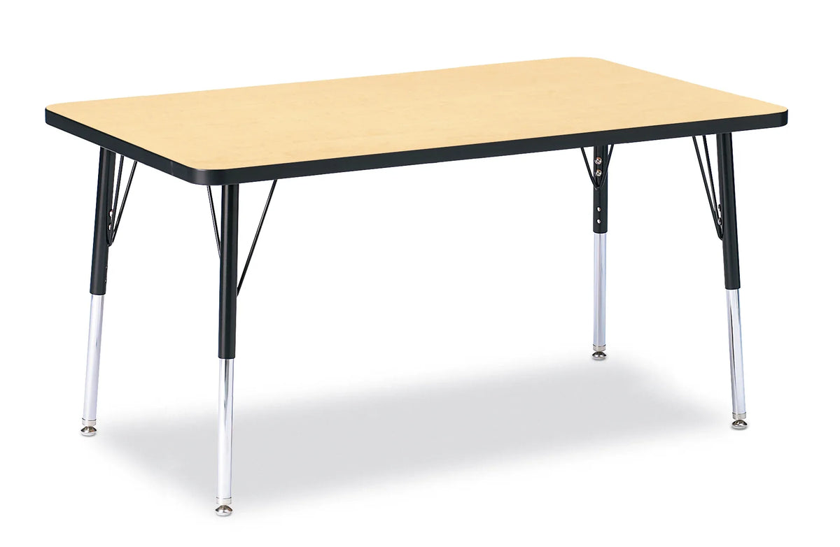 Berries® Rectangle Activity Table - 30" X 48", A-height - Maple/Black/Black