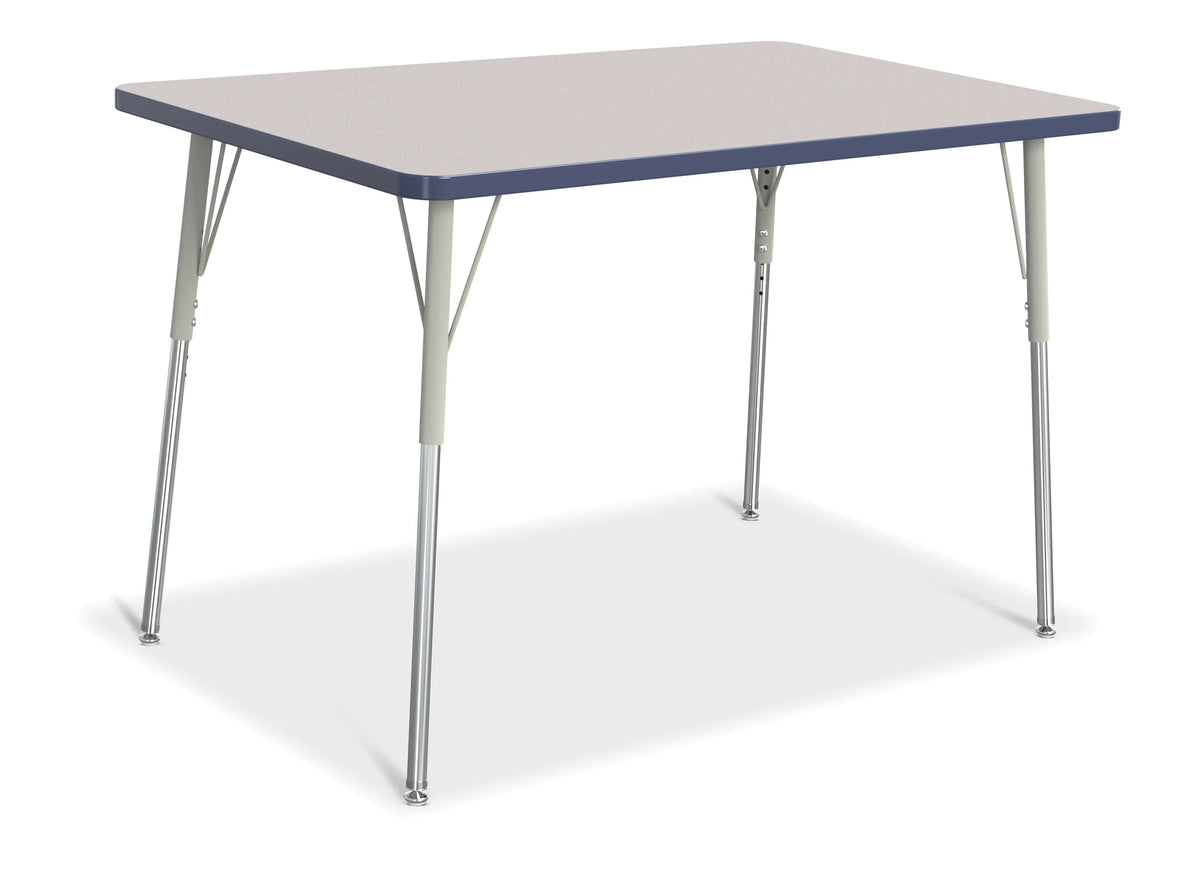 Berries® Rectangle Activity Table - 30" X 48", A-height - Freckled Gray/Navy/Gray