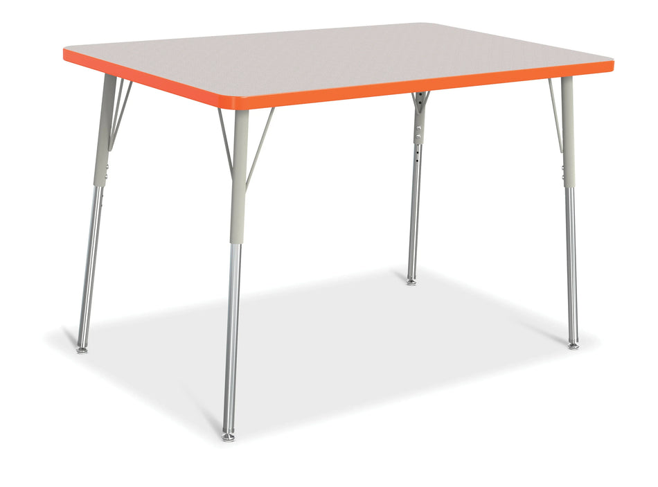 Berries® Rectangle Activity Table - 30" X 48", A-height - Freckled Gray/Orange/Gray