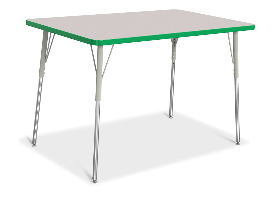Berries® Rectangle Activity Table - 30" X 48", A-height - Freckled Gray/Green/Gray