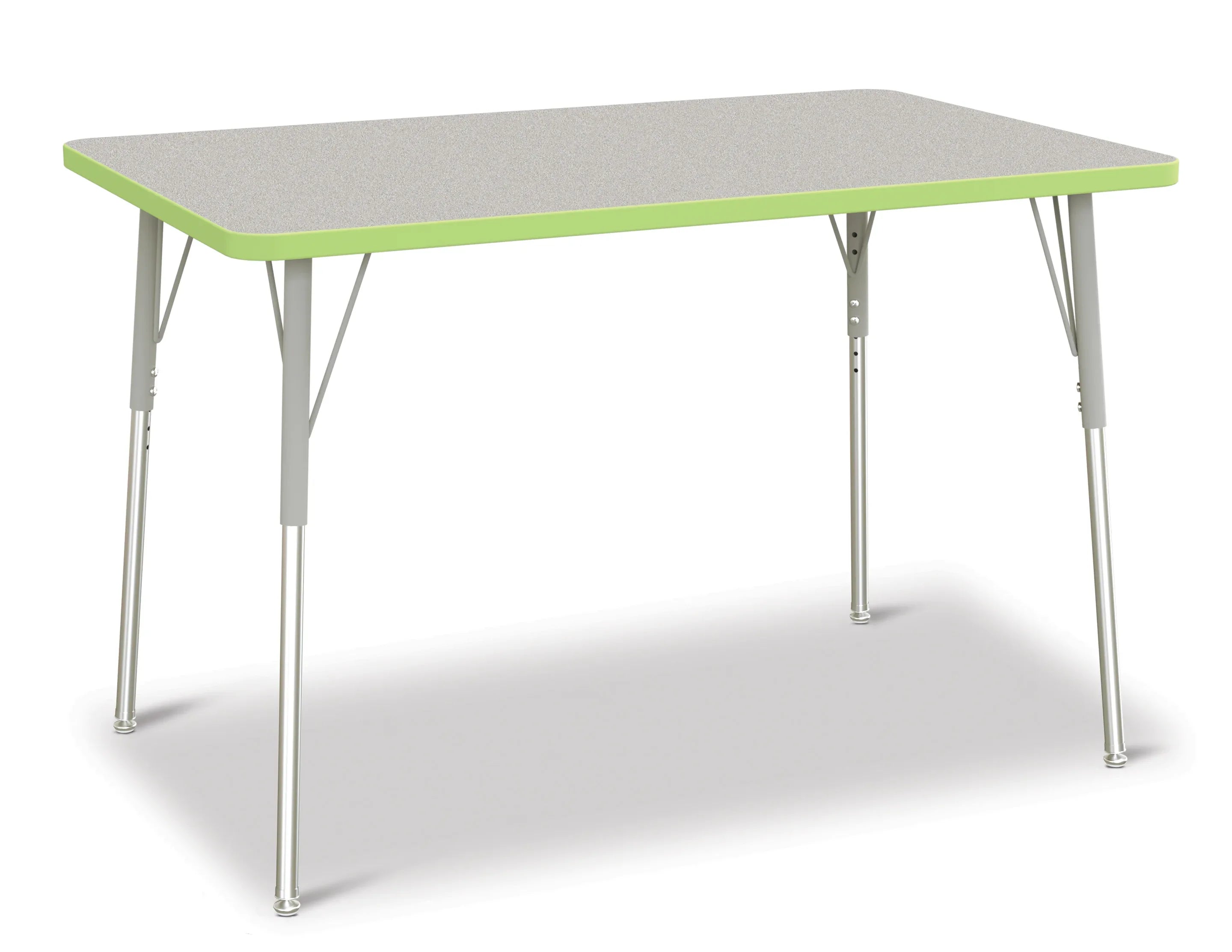 Berries® Rectangle Activity Table - 30" X 48", A-height - Freckled Gray/Key Lime/Gray