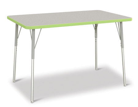 Berries® Rectangle Activity Table - 30" X 48", A-height - Freckled Gray/Key Lime/Gray