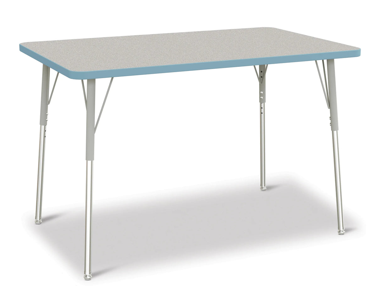Berries® Rectangle Activity Table - 30" X 48", A-height - Freckled Gray/Coastal Blue/Gray
