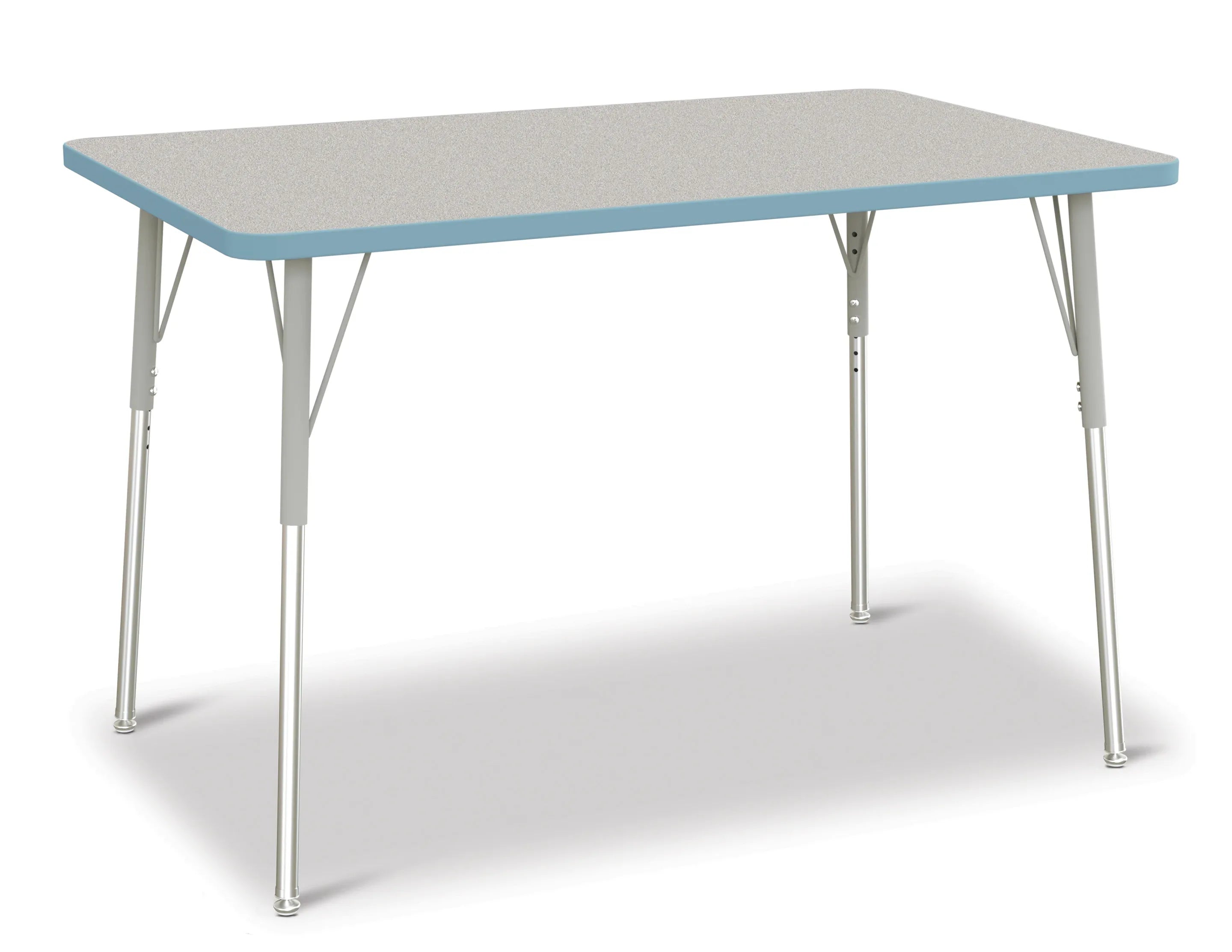 Berries® Rectangle Activity Table - 30" X 48", A-height - Freckled Gray/Coastal Blue/Gray