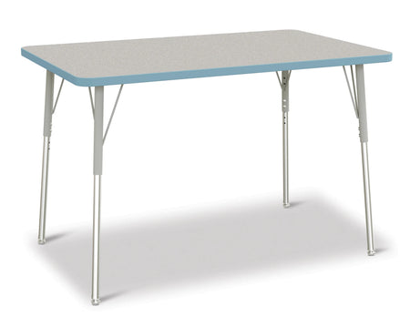 Berries® Rectangle Activity Table - 30" X 48", A-height - Freckled Gray/Coastal Blue/Gray