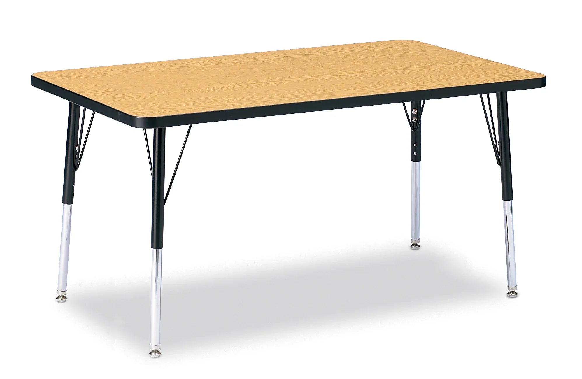 Berries® Rectangle Activity Table - 30" X 48", A-height - Oak/Black/Black