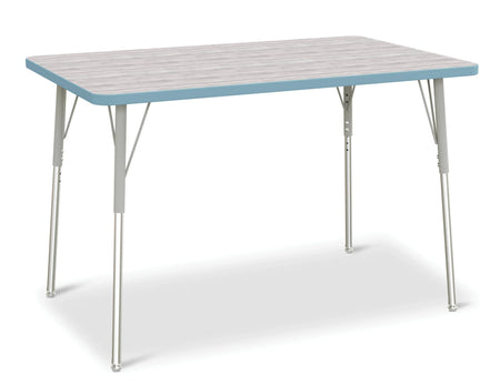 Berries® Rectangle Activity Table - 30" X 48", A-height - Driftwood Gray/Coastal Blue/Gray