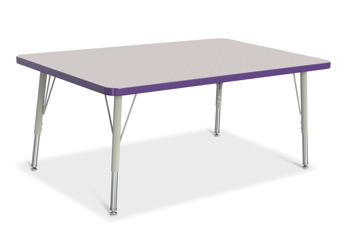 Berries® Rectangle Activity Table - 30" X 48", E-height - Freckled Gray/Purple/Gray