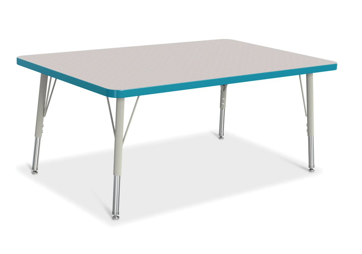 Berries® Rectangle Activity Table - 30" X 48", E-height - Freckled Gray/Teal/Gray