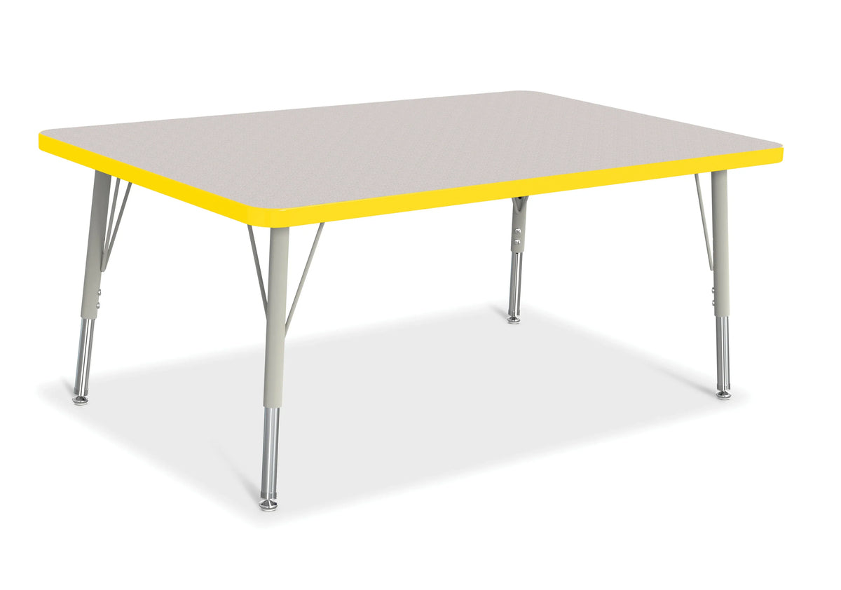Berries® Rectangle Activity Table - 30" X 48", E-height - Freckled Gray/Yellow/Gray