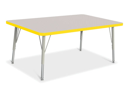 Berries® Rectangle Activity Table - 30" X 48", E-height - Freckled Gray/Yellow/Gray