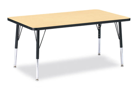 Berries® Rectangle Activity Table - 30" X 48", E-height - Maple/Black/Black