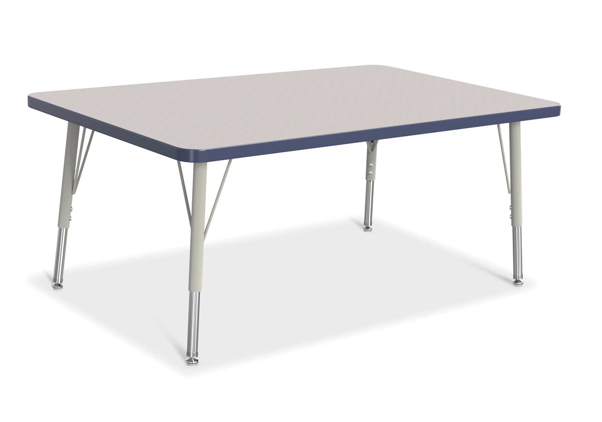 Berries® Rectangle Activity Table - 30" X 48", E-height - Freckled Gray/Navy/Gray