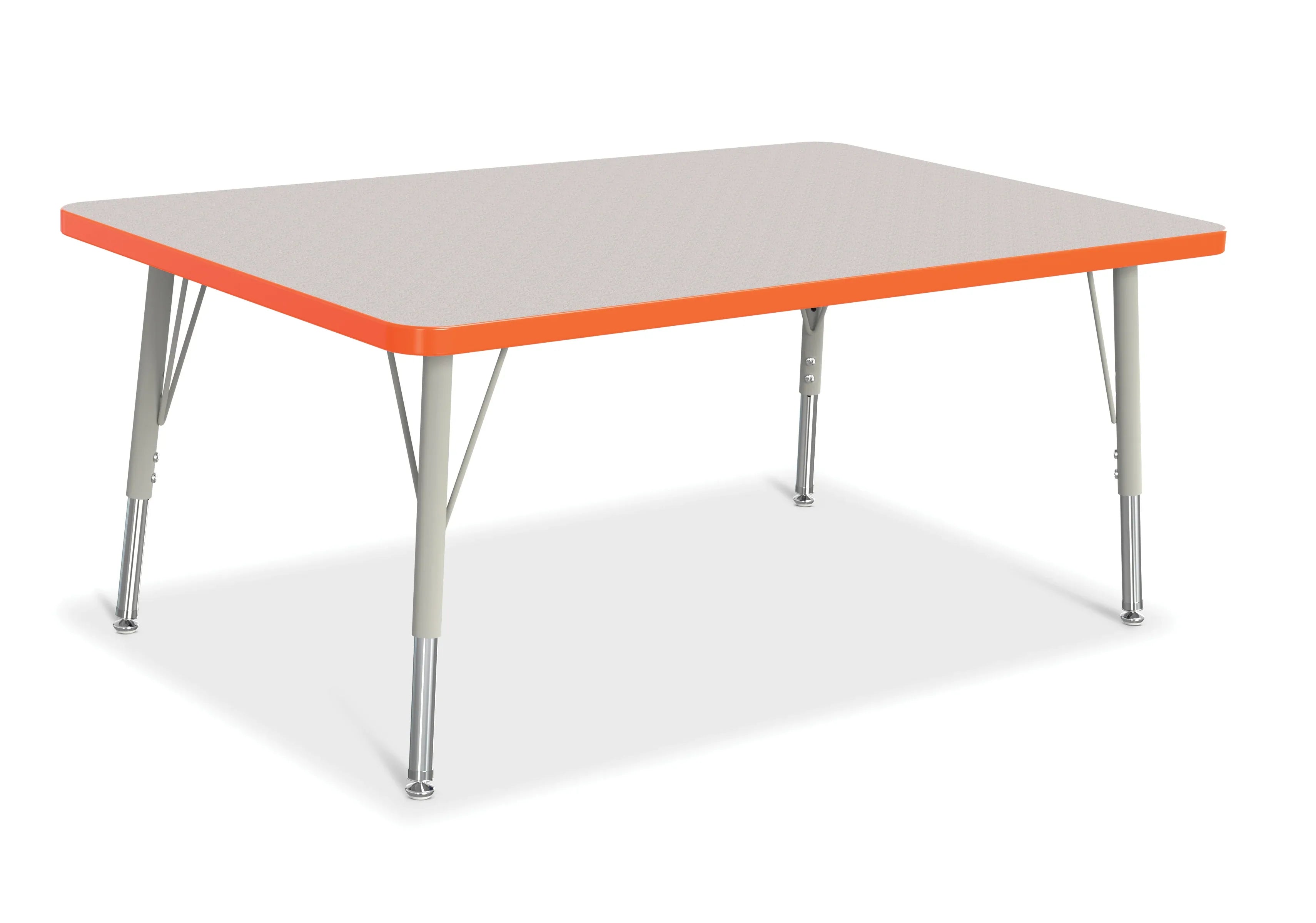 Berries® Rectangle Activity Table - 30" X 48", E-height - Freckled Gray/Orange/Gray