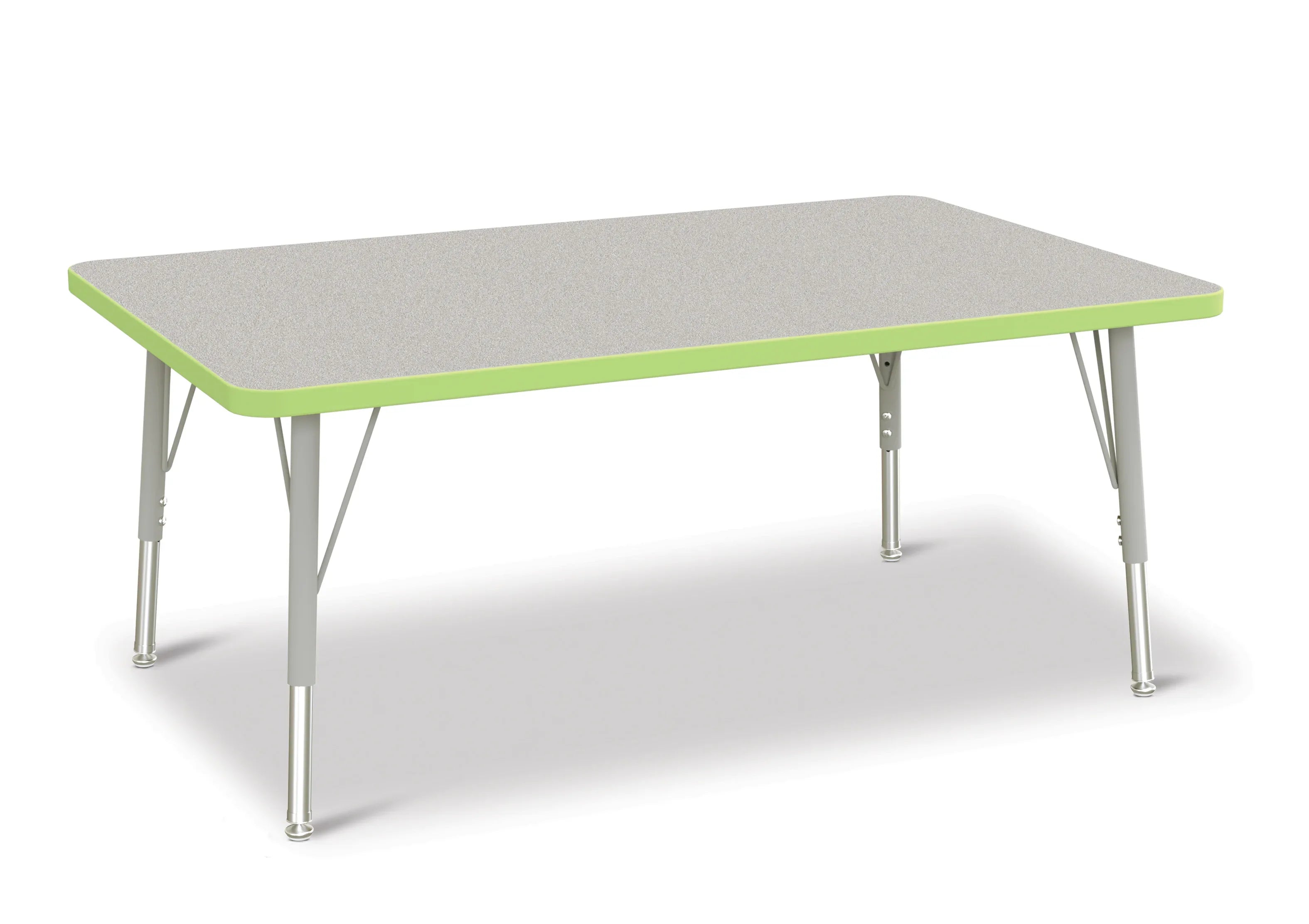 Berries® Rectangle Activity Table - 30" X 48", E-height - Freckled Gray/Key Lime/Gray