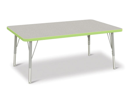 Berries® Rectangle Activity Table - 30" X 48", E-height - Freckled Gray/Key Lime/Gray