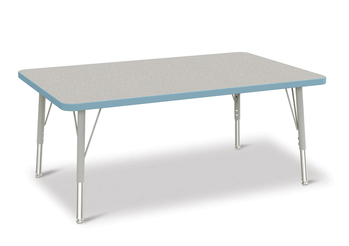 Berries® Rectangle Activity Table - 30" X 48", E-height - Freckled Gray/Coastal Blue/Gray