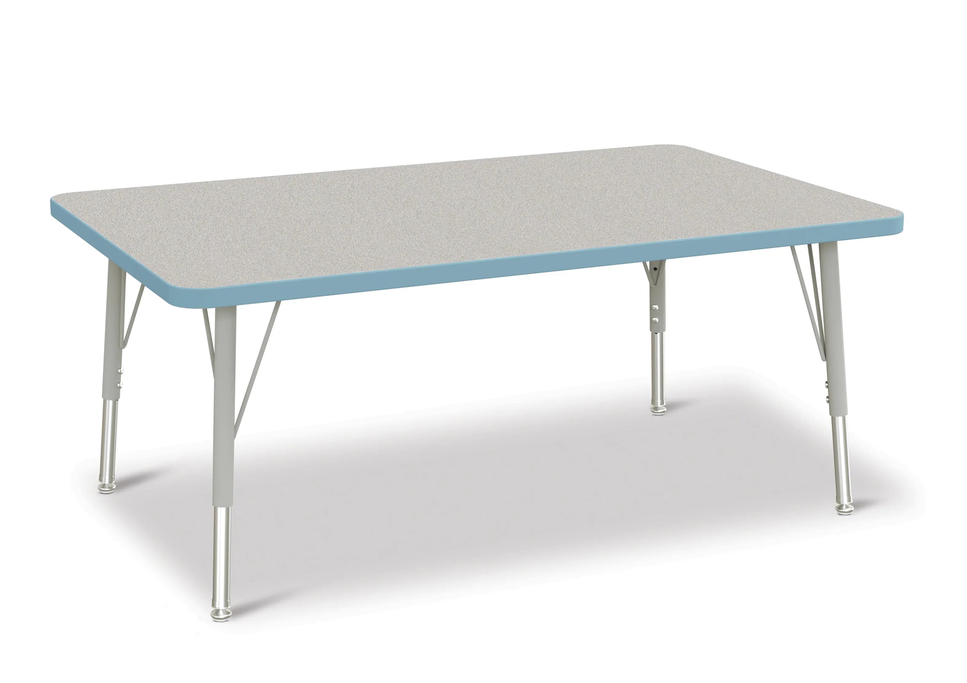 Berries® Rectangle Activity Table - 30" X 48", E-height - Freckled Gray/Coastal Blue/Gray
