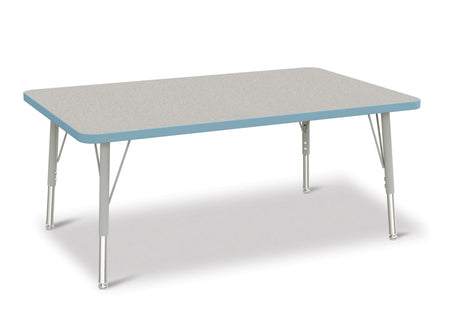 Berries® Rectangle Activity Table - 30" X 48", E-height - Freckled Gray/Coastal Blue/Gray