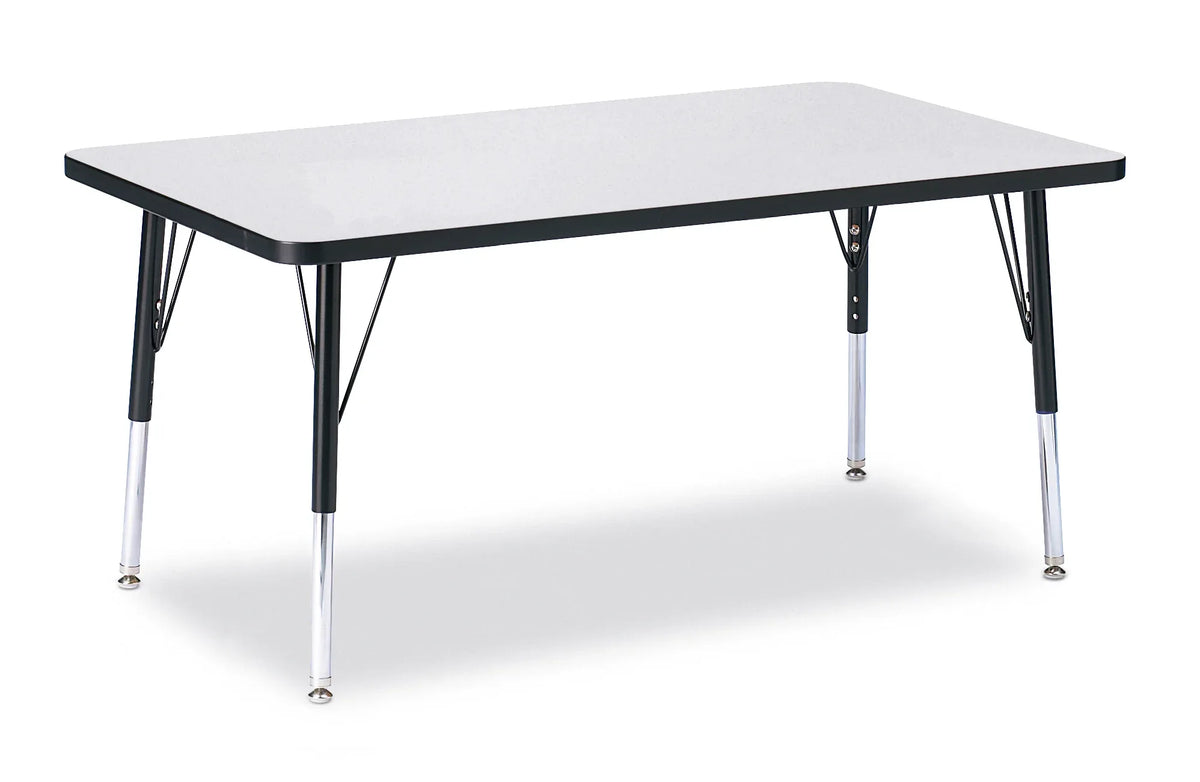 Berries® Rectangle Activity Table - 30" X 48", E-height - Freckled Gray/Black/Black