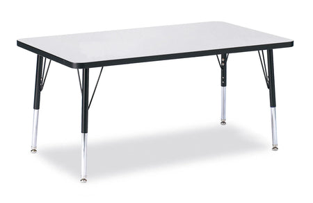 Berries® Rectangle Activity Table - 30" X 48", E-height - Freckled Gray/Black/Black