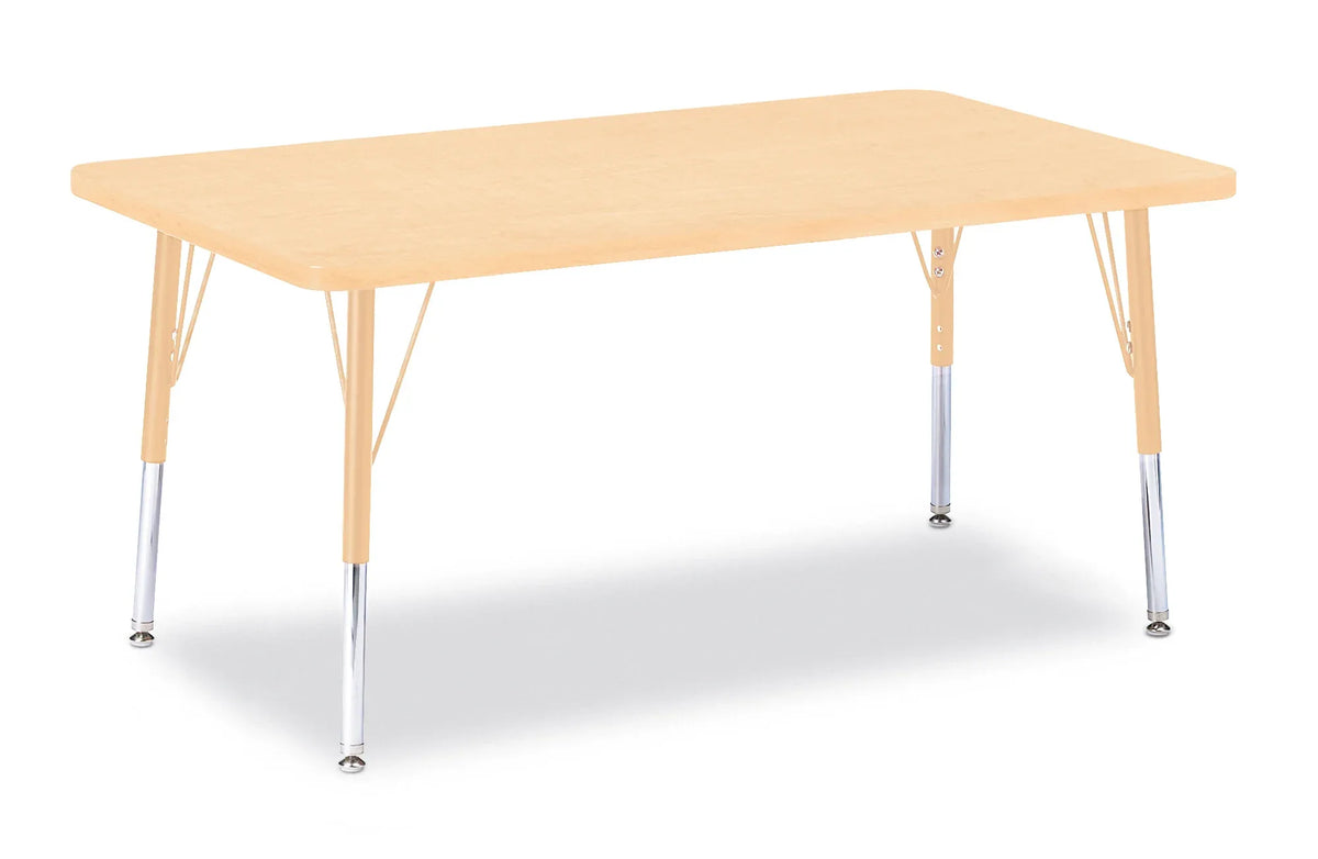 Berries® Rectangle Activity Table - 30" X 48", E-height - Maple/Maple/Camel