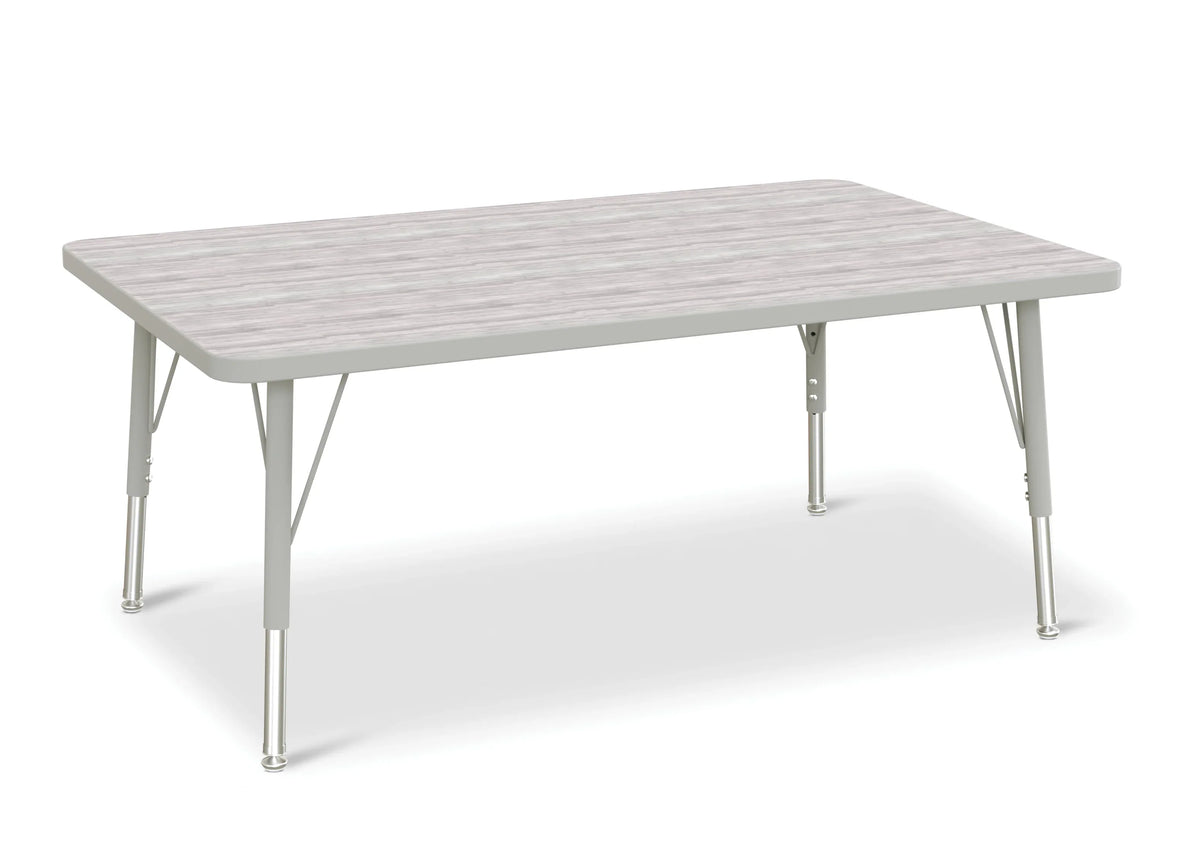 Berries® Rectangle Activity Table - 30" X 48", E-height - Driftwood Gray/Gray/Gray