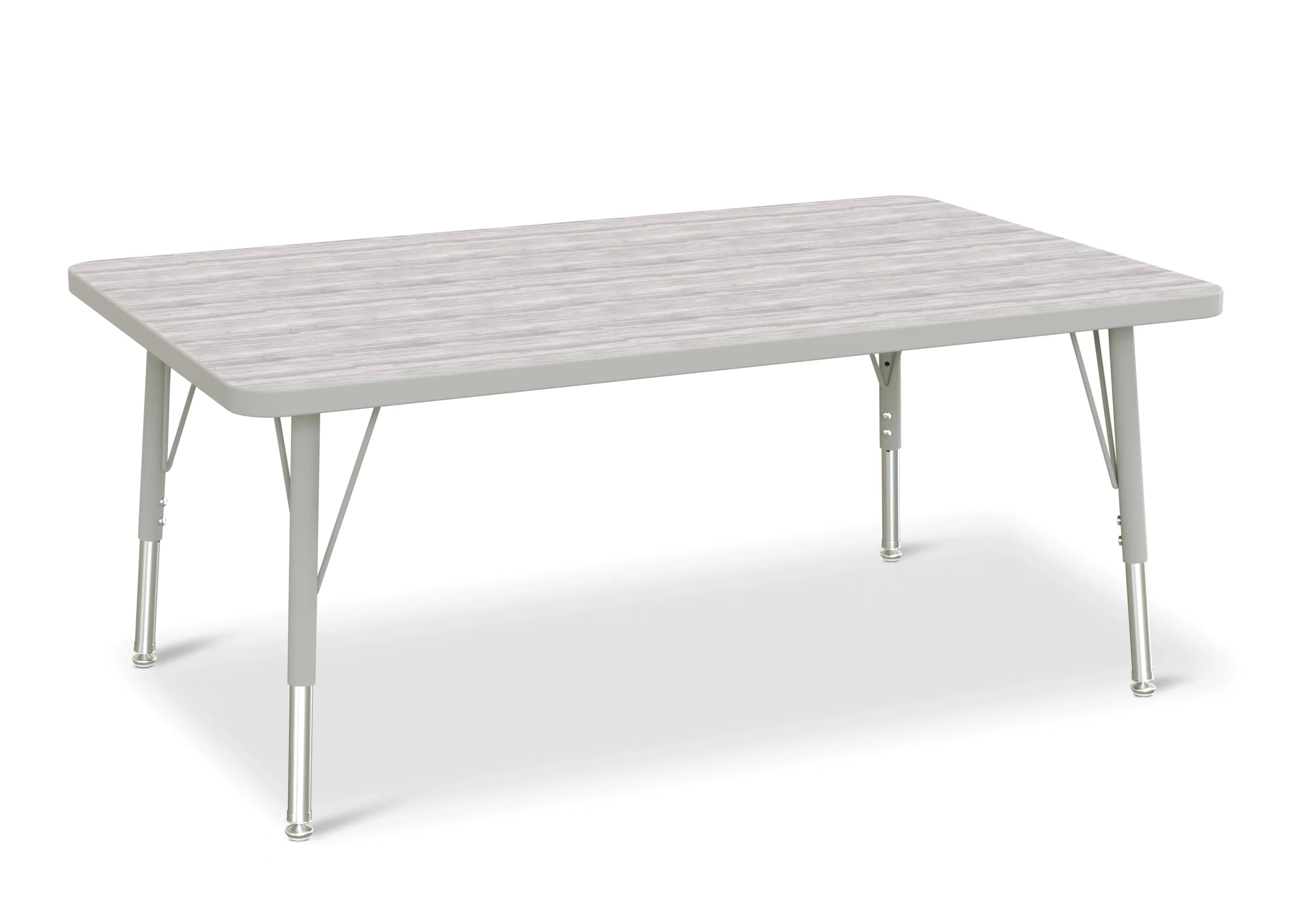 Berries® Rectangle Activity Table - 30" X 48", E-height - Driftwood Gray/Gray/Gray