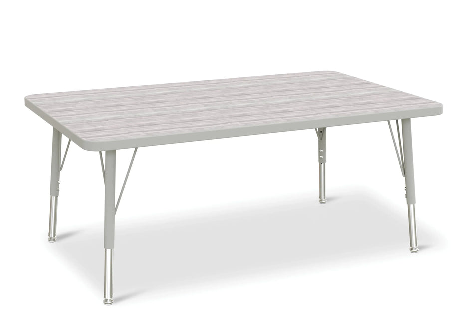 Berries® Rectangle Activity Table - 30" X 48", E-height - Driftwood Gray/Gray/Gray
