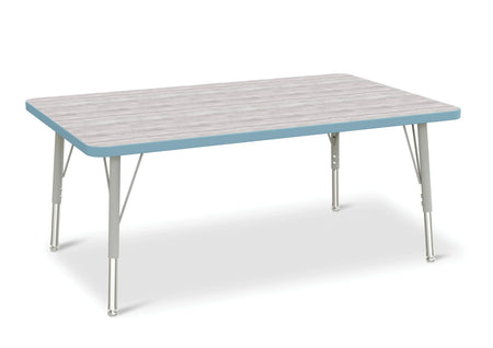 Berries® Rectangle Activity Table - 30" X 48", E-height - Driftwood Gray/Coastal Blue/Gray