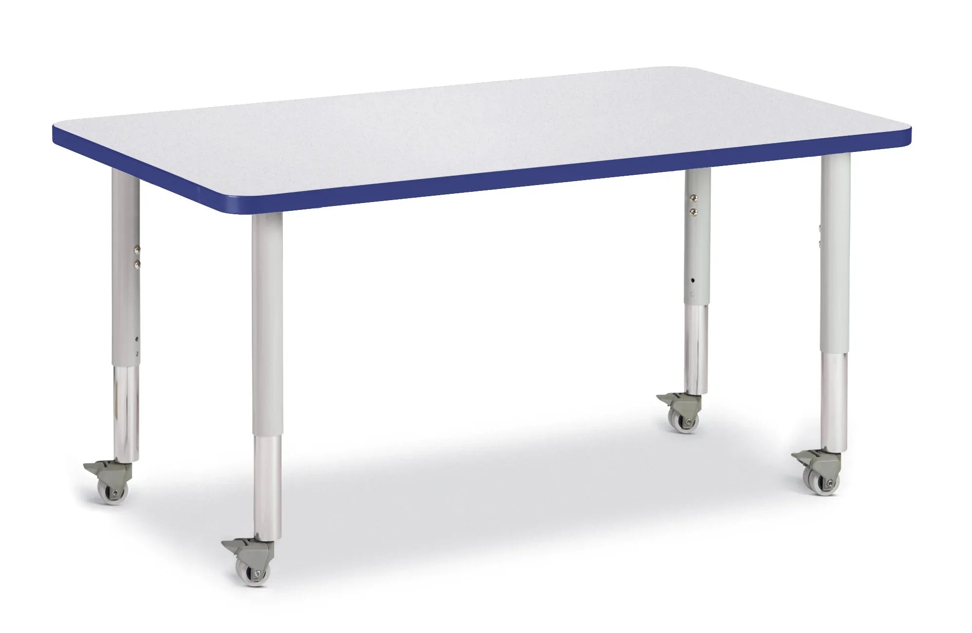 Berries® Rectangle Activity Table - 30" X 48", Mobile - Freckled Gray/Blue/Gray