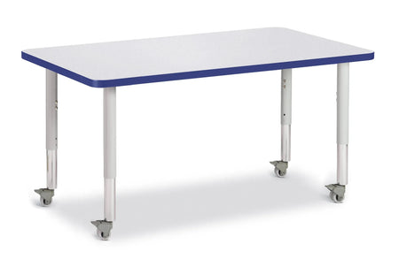 Berries® Rectangle Activity Table - 30" X 48", Mobile - Freckled Gray/Blue/Gray