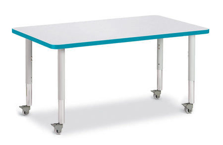 Berries® Rectangle Activity Table - 30" X 48", Mobile - Freckled Gray/Teal/Gray