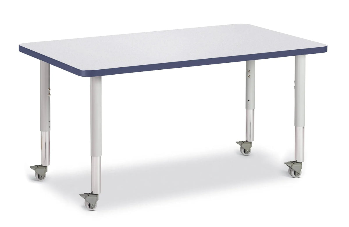 Berries® Rectangle Activity Table - 30" X 48", Mobile - Freckled Gray/Navy/Gray
